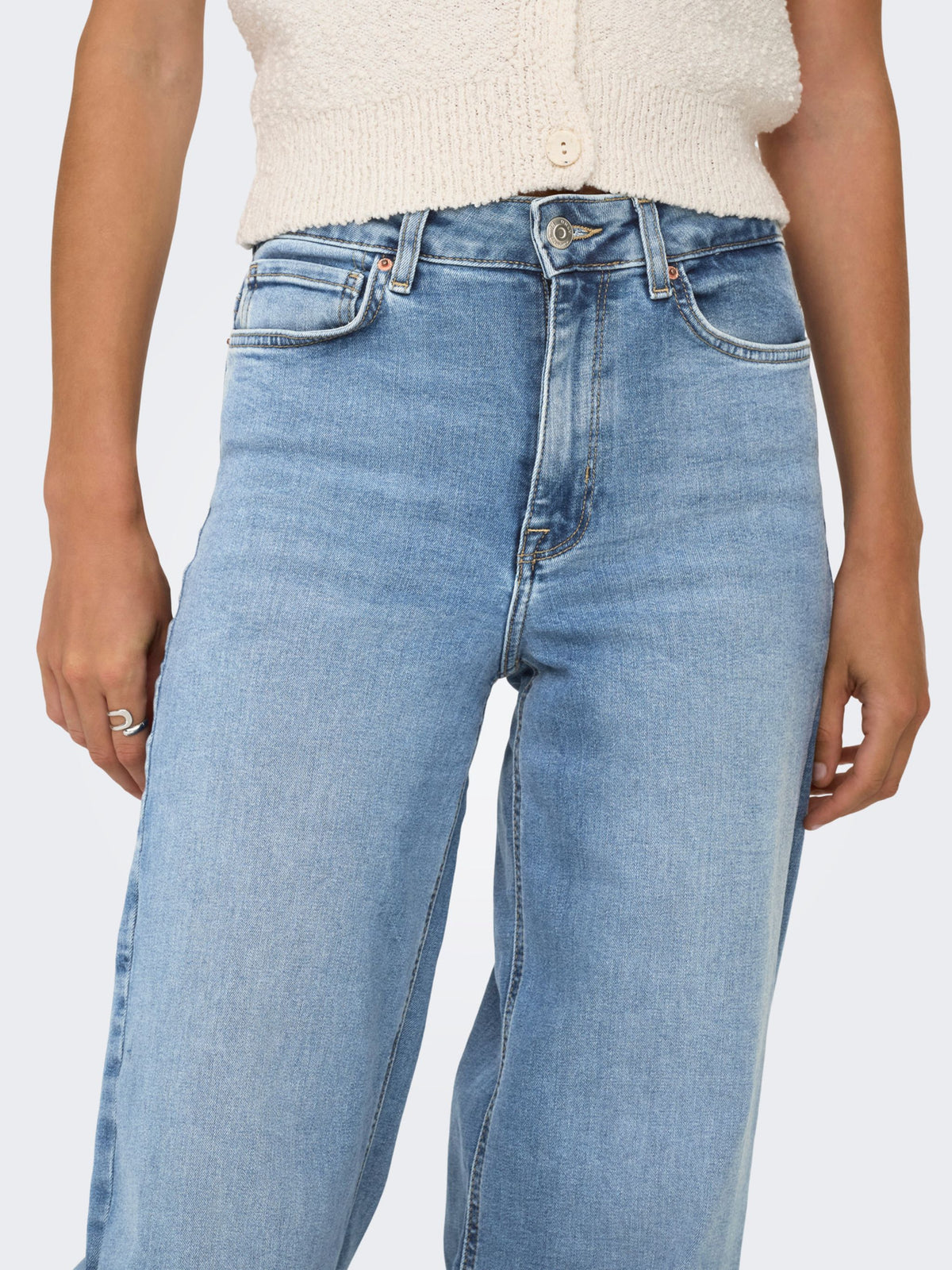 ONLY Madison Medium Blue Denim Wide Leg Jeans
