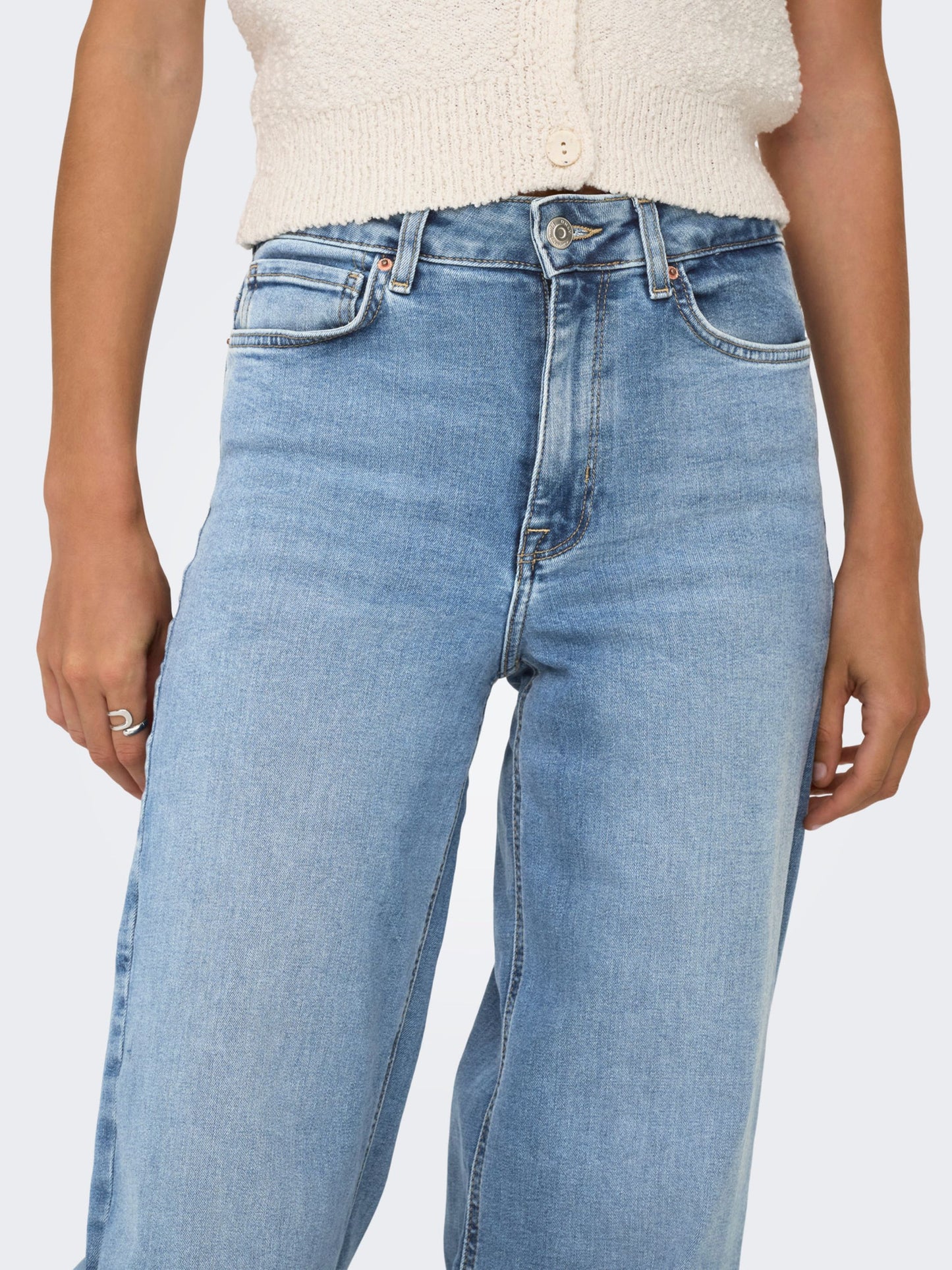 ONLY Blue Denim Wide Leg Jeans