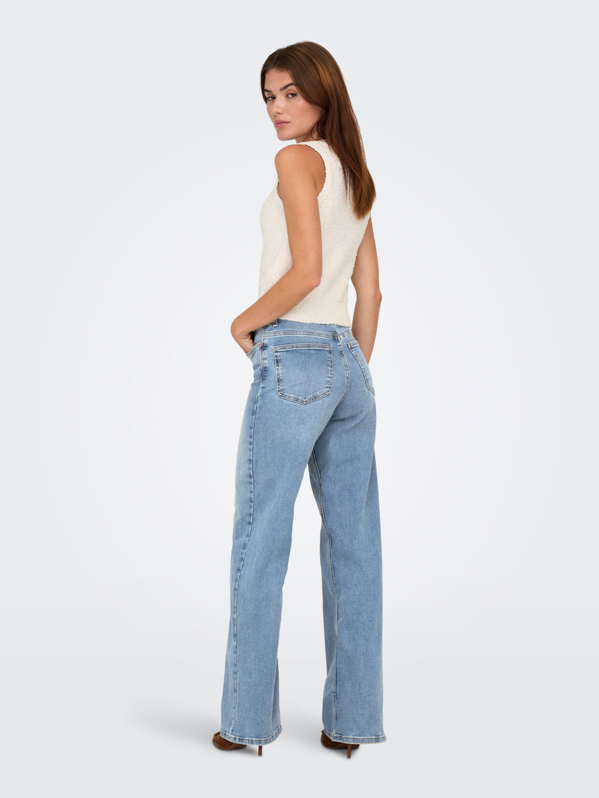 ONLY Madison Medium Blue Denim Wide Leg Jeans