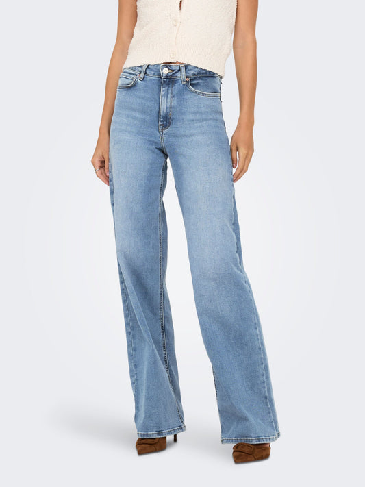 ONLY Madison Medium Blue Denim Wide Leg Jeans