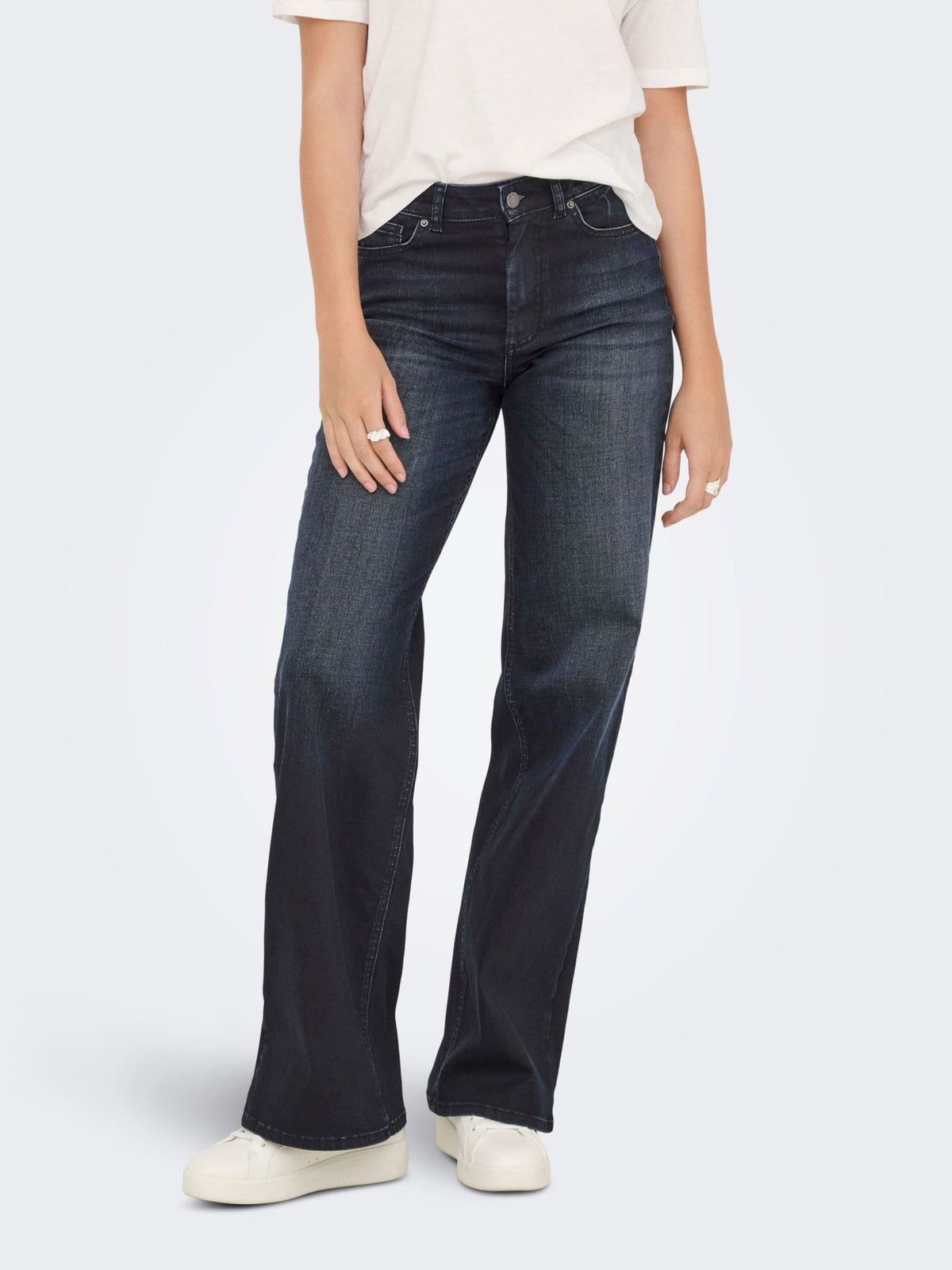 ONLY Madison Dark Blue Denim Wide Leg Jeans (Coated)