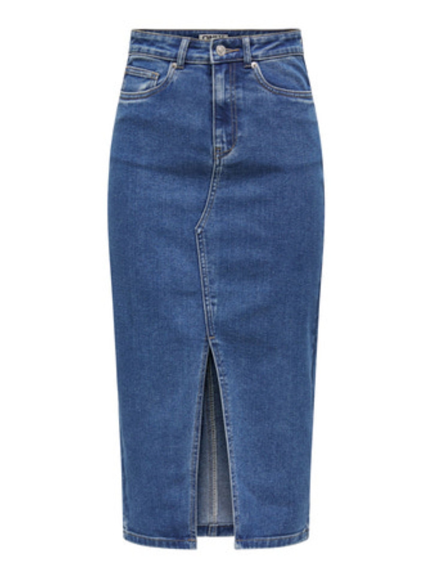ONLY Midi Front Slit Denim Skirt