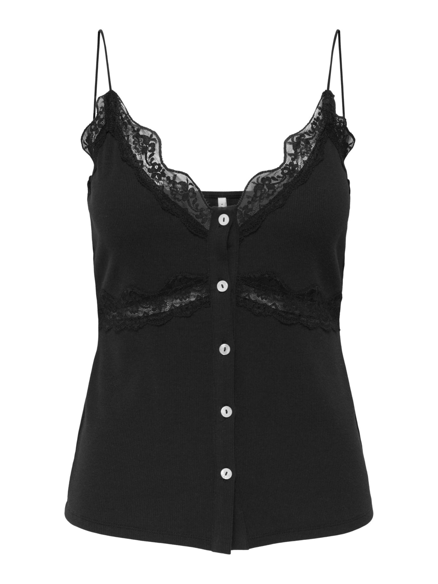 ONLY Black Mixed Lace Top