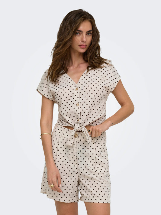 ONLY Polka Dot Tie Shirt