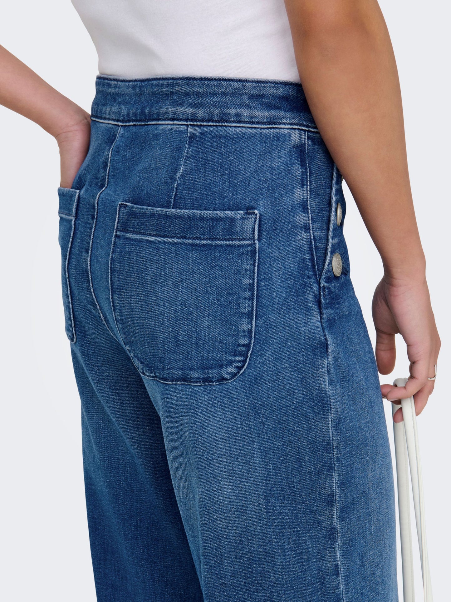 ONLY Blue Denim Side Button Jeans