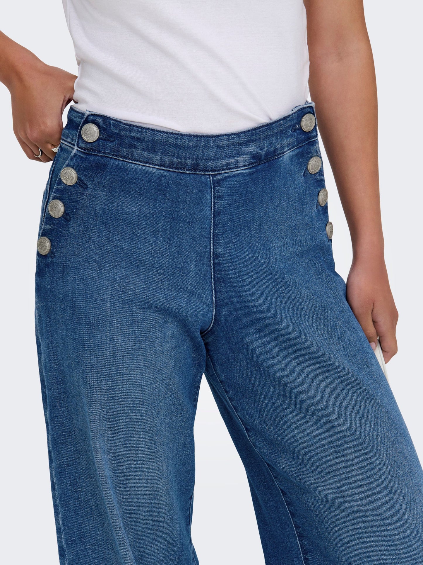 ONLY Blue Denim Side Button Jeans