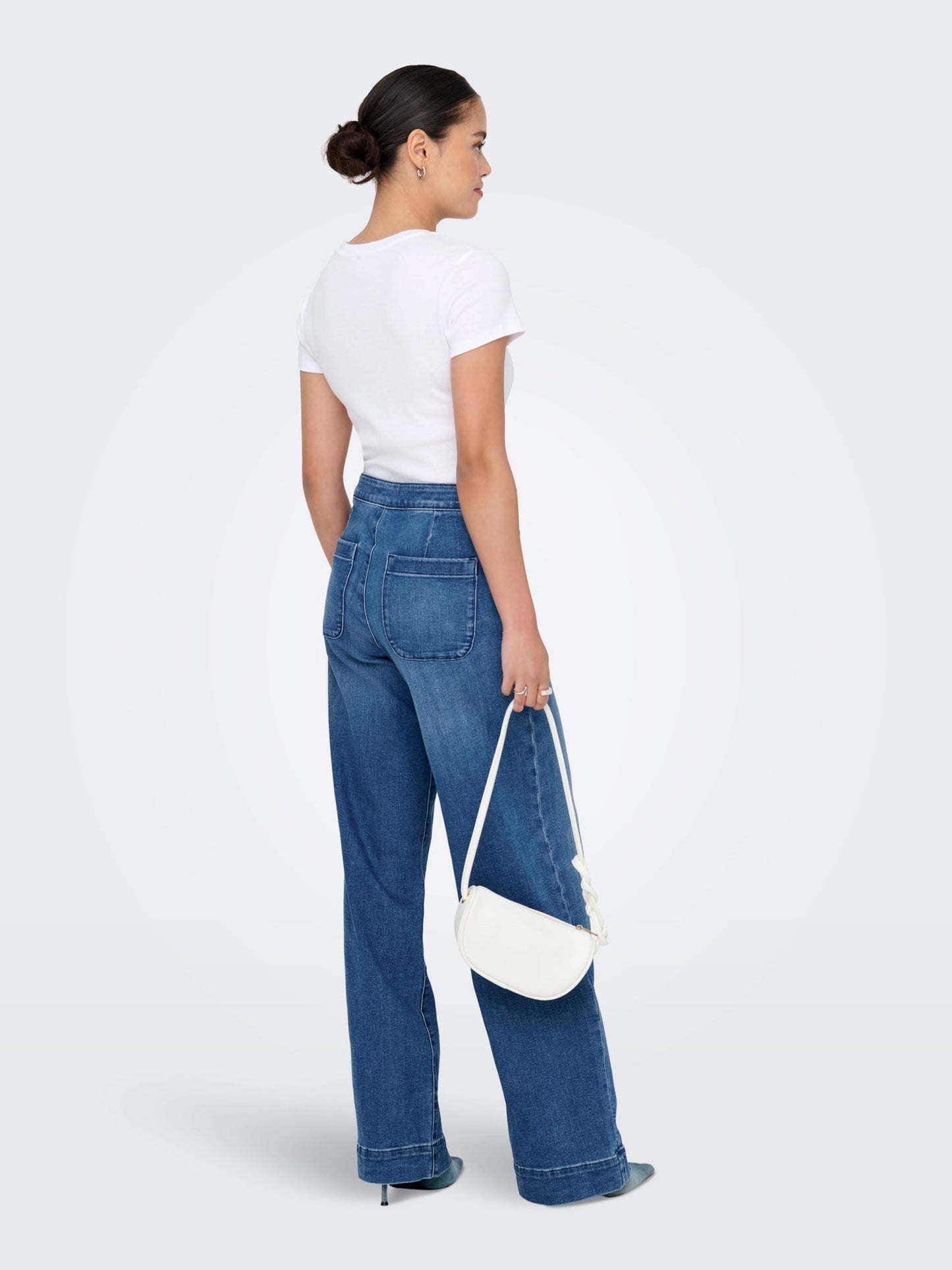 ONLY Blue Denim Side Button Jeans