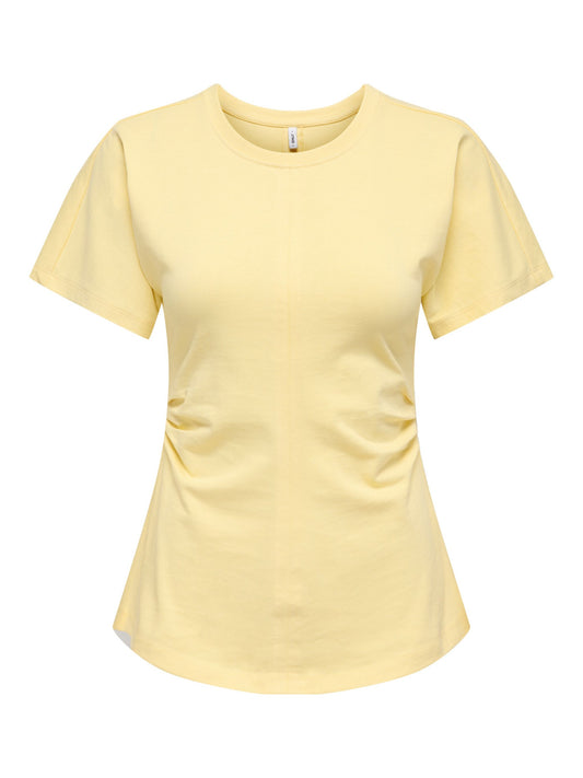 ONLY Yellow Ruched T-Shirt Top